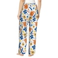 thumbnail image 3 of Naloa Flower Print Women’s Ultra-Soft Comfy Pajama Lounge Pants with Pockets & Drawstring, 3 of 8