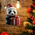 thumbnail image 4 of CMrtew Christmas Panda Pendant Ornament Cute Acrylic Cartoon Panda Decor for Tree, Home & Car Festive Holiday Hanging Decorations, 4 of 4