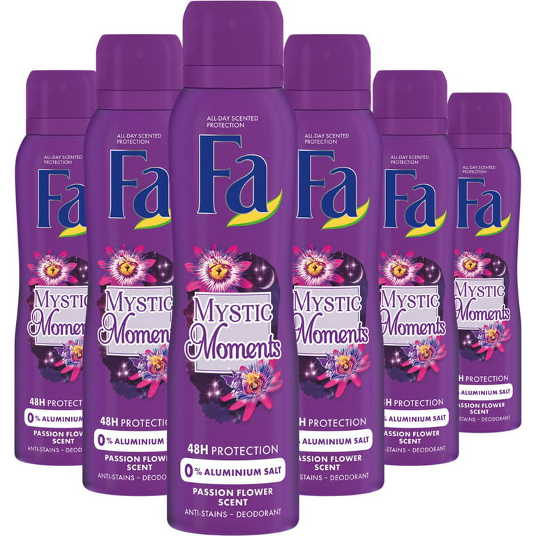 6x Fa Women Mystic Moments Deodorant Spray 150 ml (6x 5.07 oz) 