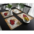 thumbnail image 3 of Placemats Set of 4 Washable,Red Truck Pumpkin Fall Leaves Placemat for Dining Table Decorations, Heat-Proof Table Mats for Kitchen Dinner Banquet Thanksgiving Autumn Kraft Paper, 3 of 6
