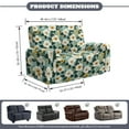 thumbnail image 2 of Xoenoiee Green Floral Print 6 Pieces Stretch Recliner Sofa Slipcovers, 2 Seat Recliner Cover Loveseat Reclining Sofa Slipcover Furniture Protector with Pocket, 2 of 6