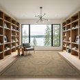 thumbnail image 2 of ODIKA 9'x12' Washable Area Rug Non-Shedding, Easy Care Topographic Bordered Abstract Map Curves Elevation Lines Wavy Flowing Dynamic for Master Suite, California King, Under Bed, 2 of 7