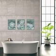 thumbnail image 3 of Dandelion Wall Art Bathroom Decor Teal and White Painting Canvas 3 Piece Rustic Flower Artwork for Kitchen Living Room Wall Decor Framed Ready to Hang, 3 of 6