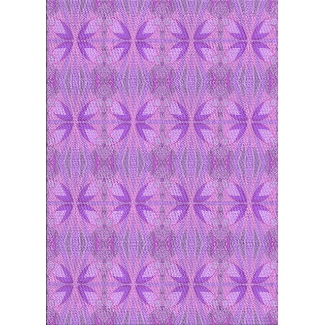 Ahgly Tapis Rectangulaire Lavable en Machine Intérieur Transitionnel Violet Violet, 2 Pieds x 5 Pieds