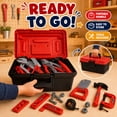 thumbnail image 4 of JoyStone 69 PCS Kids Tool Set with Portable Toolbox, Toy Power Drill, Hard Hat & Vest, Pretend Play Construction Toys for Boys and Girls, 4 of 11