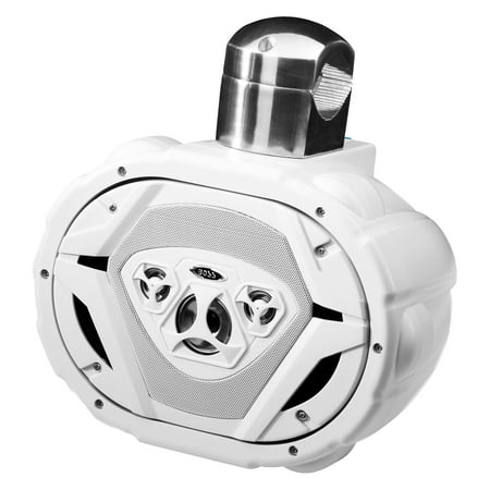 New Boss MRWT69W 6x9" 550W 4-Way Marine Wake Tower Boat Waterproof Speaker White