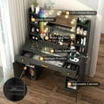 thumbnail image 6 of Dnxao Charging Station LED Drawers Vanity Table with Mirror Table Set, Black, 6 of 9