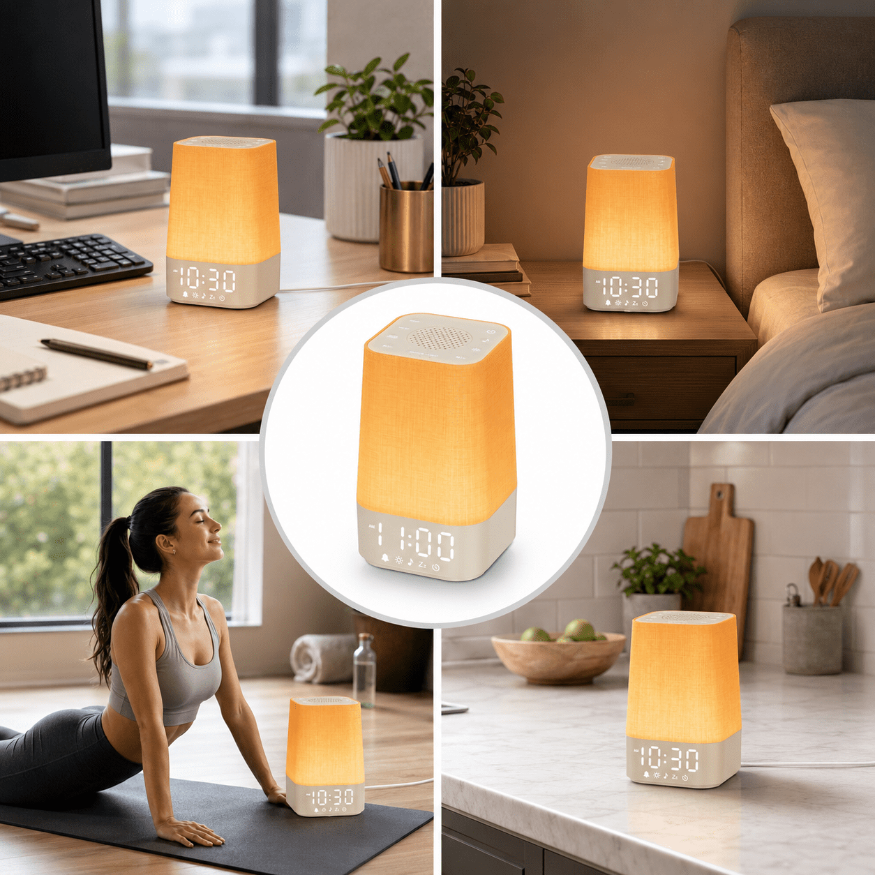 LEIKE Alternative Sunrise Alarm Clock with White Noise Sound Machine & Wake Up Light, Brown Noise & Nature Sounds for Adult Sleep, Gradual Sunrise Simulation Alarm Clock