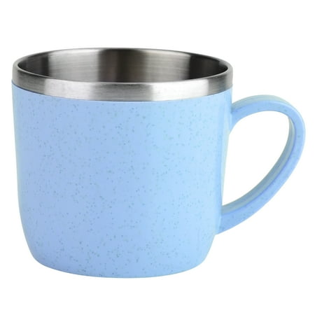 

Stainless Steel Wheat Straw Cup Flasks Water Coffee Juice Milk Mug(Blue)