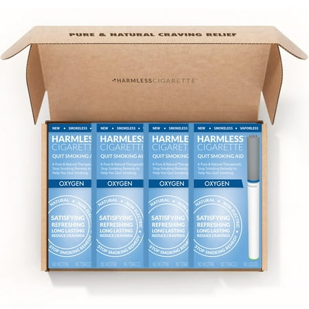 Harmless Cigarette,Oxygen,Nicorette Alternative & Quit Smoking Aid,4pk