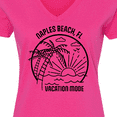 thumbnail image 4 of Inktastic Summer Vacation Mode Naples Beach Florida Women's V-Neck T-Shirt, 4 of 5