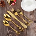 thumbnail image 3 of AMERTEER 20Pcs Silverware Set Stainless Steel Flatware Set Retro Royal Western Tableware Cutlery Set with Cutter Spoon Fork Anti-Rust Kitchen Utensils Dishwasher Safe for Home Kitchen, 3 of 9