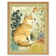 thumbnail image 1 of Shiba Inu Dog in Flower Field Modern Pastel Watercolour Illustration Art Print Framed Poster Wall Decor 12x16 inch, 1 of 5