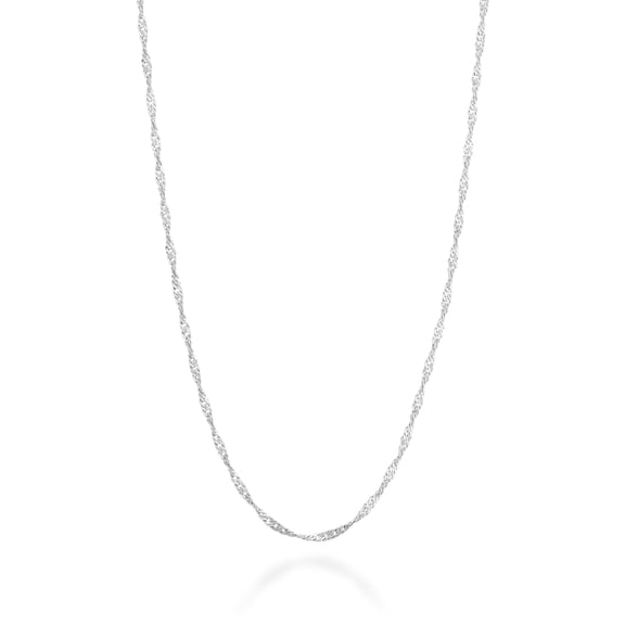 Miabella 925 Sterling Silver or 18K Gold Plated Silver Italian 1.5mm Singapore Chain Necklace for Women, Made in Italy