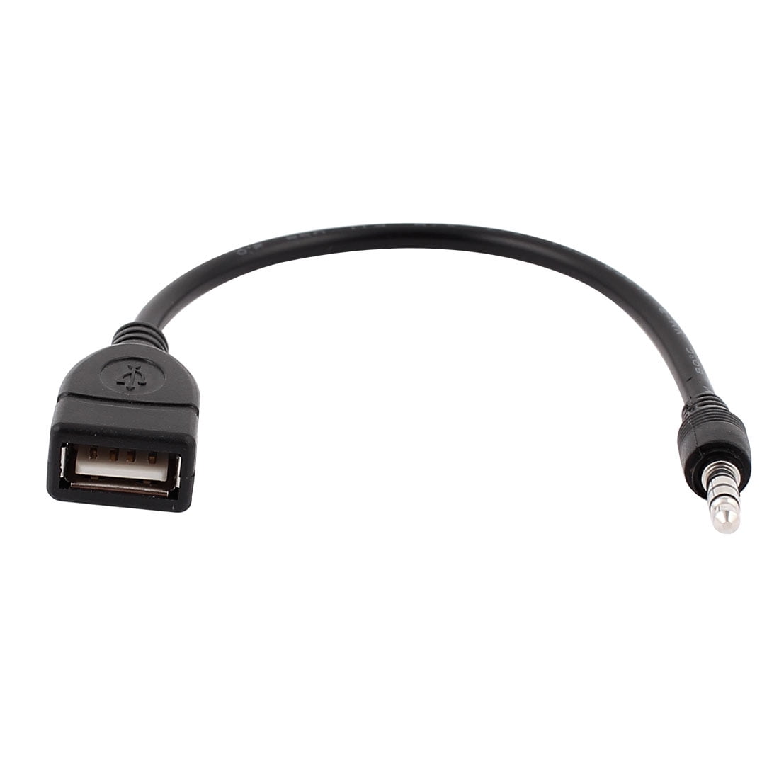 gastheer Mompelen kalkoen Uxcell Black Plastic USB 2.0 Female to Aux 3.5mm Male Jack Connector Data  Charge Cable - Walmart.com