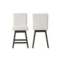 New Classic Furniture High Line Wood Swivel Counter Chair in White (Set of 2)