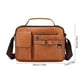 thumbnail image 5 of Bolso de hombro cruzado de cuero texturizado | Bolso de mano ligero y espacioso con correa ajustable | Negro/Marrón/Caqui | 29x20x7cm | Viaje Multi Compartimento Accesorio Diario para Mujeres, 5 of 6