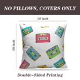 thumbnail image 2 of LALILO Throw Pillow Covers With Plastic Music Tape Doodle Colorful Cushion Cover 18" x 18", 2 Pack, 2 of 6