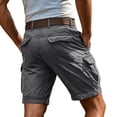 thumbnail image 4 of Men's Multi-Pocket Cargo Shorts, 5" Inseam Summer Casual Workwear pants, Rugged Outdoor Hiking Shorts, Knee Length Utility Shorts for Men Dark Gray M, 4 of 6