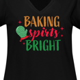 thumbnail image 4 of Inktastic Christmas Baking Spirits Bright with Green Oven Mit Women's Plus Size V-Neck T-Shirt, 4 of 5