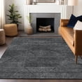 thumbnail image 6 of HomeRoots 664848 5 x 8 ft. Charcoal & Silver Geometric Transitional Washable Machine Made Rectangle Area Rug with UV Protection, 6 of 9