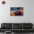 thumbnail image 3 of Night Drive Vibes Car Canvas Wall Art by Notoriart, Black Floater Frame, 37" x 25", 3 of 7
