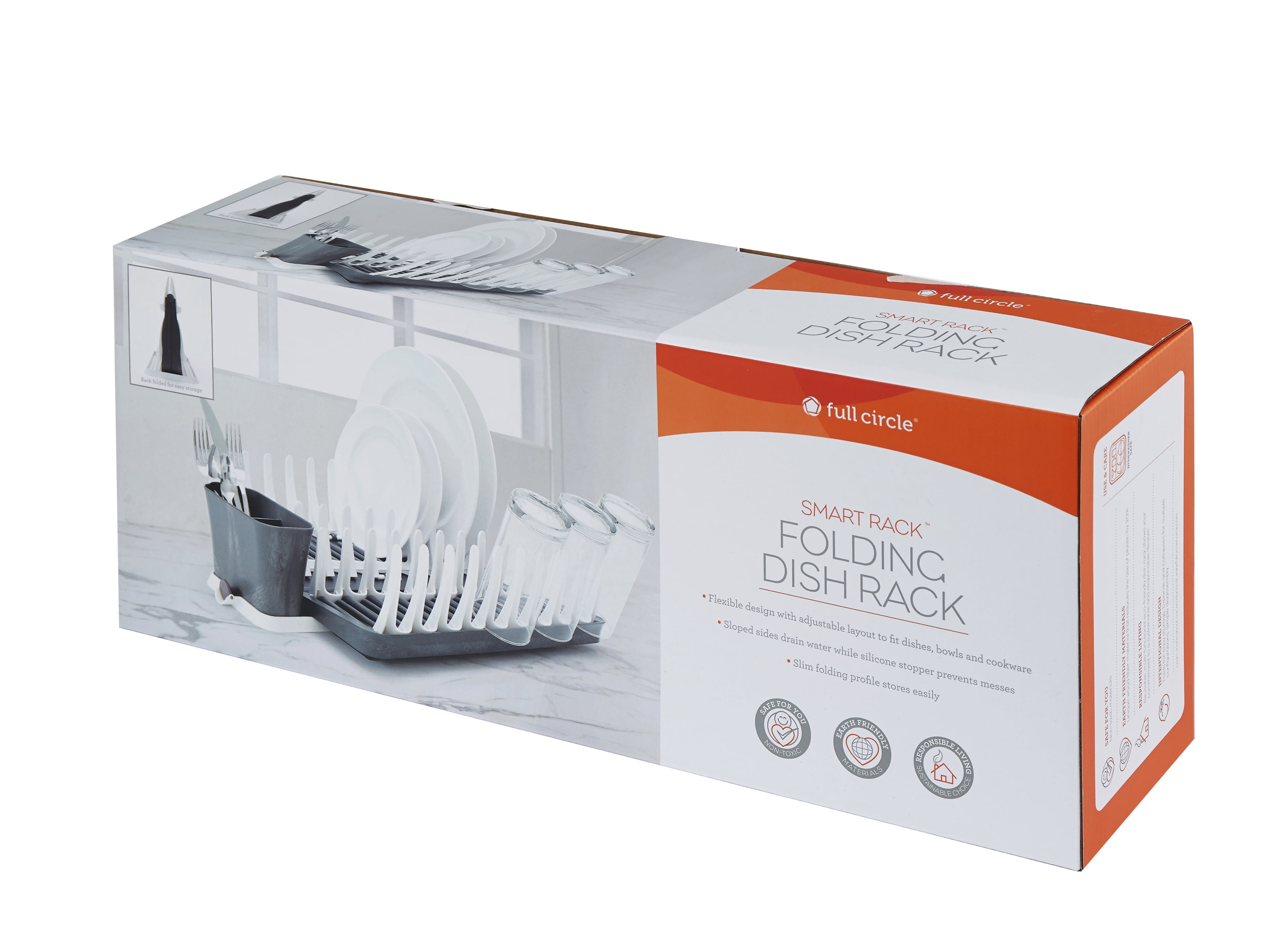 Full Circle Smart Rack Folding Dish Rack, Bright Graphite by Full Circle Home, LLC