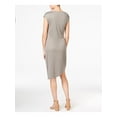 thumbnail image 2 of bar III Womens Asymmetrical Bodycon Dress, Grey, Small, 2 of 4