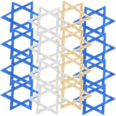 LUU-50pcs Hanukkah Glitter Cutouts Holiday Glitter Confetti Jewish Confetti Menorah Star Shape Cutouts Hanukkah Party Decoration_SAI