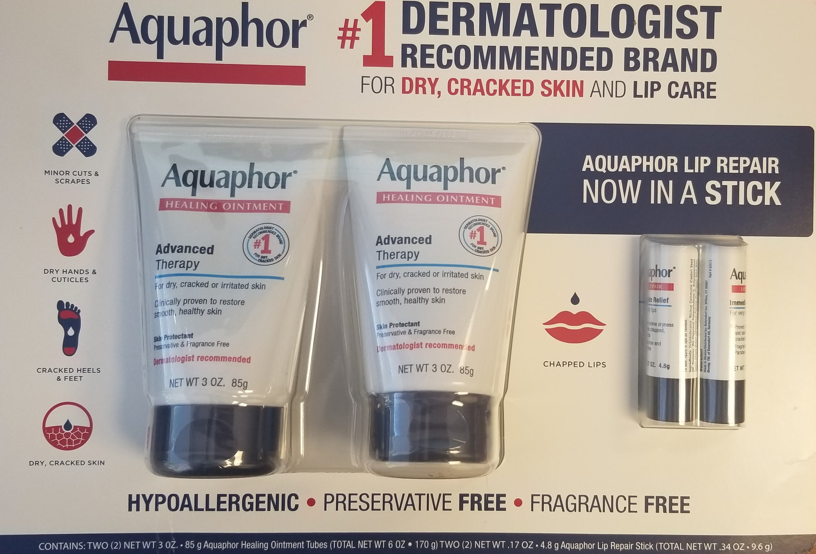 aquaphor healing ointment on lips