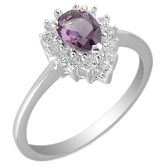 925 Sterling Silver Overlay Amethyst Hydro Quartz Handmade Ring