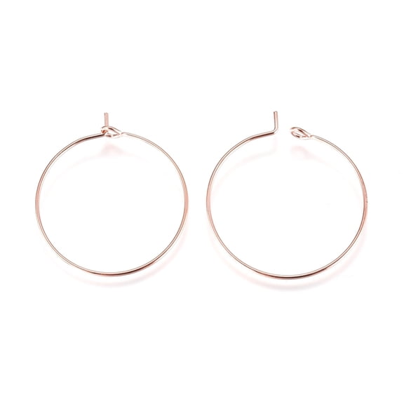 50pc Brass Wine Glass Charm Rings Hoop Earrings Rose Gold 20 Gauge 25x0.8mm DIY