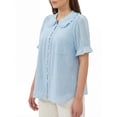 thumbnail image 3 of Women’s Pretty Garden VNECK POPLIN SLEEVE TOP - BUTTON UP TOP, 3 of 6