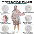 thumbnail image 5 of Wearable Oversized Blanket,Pink Paisley and Floral Pattern Wearable Blanket Hoodie for Adults,Cozy Hooded Blankets with Super Pockets,Super Warm Fuzzy Pullover for Women & Men, 5 of 6