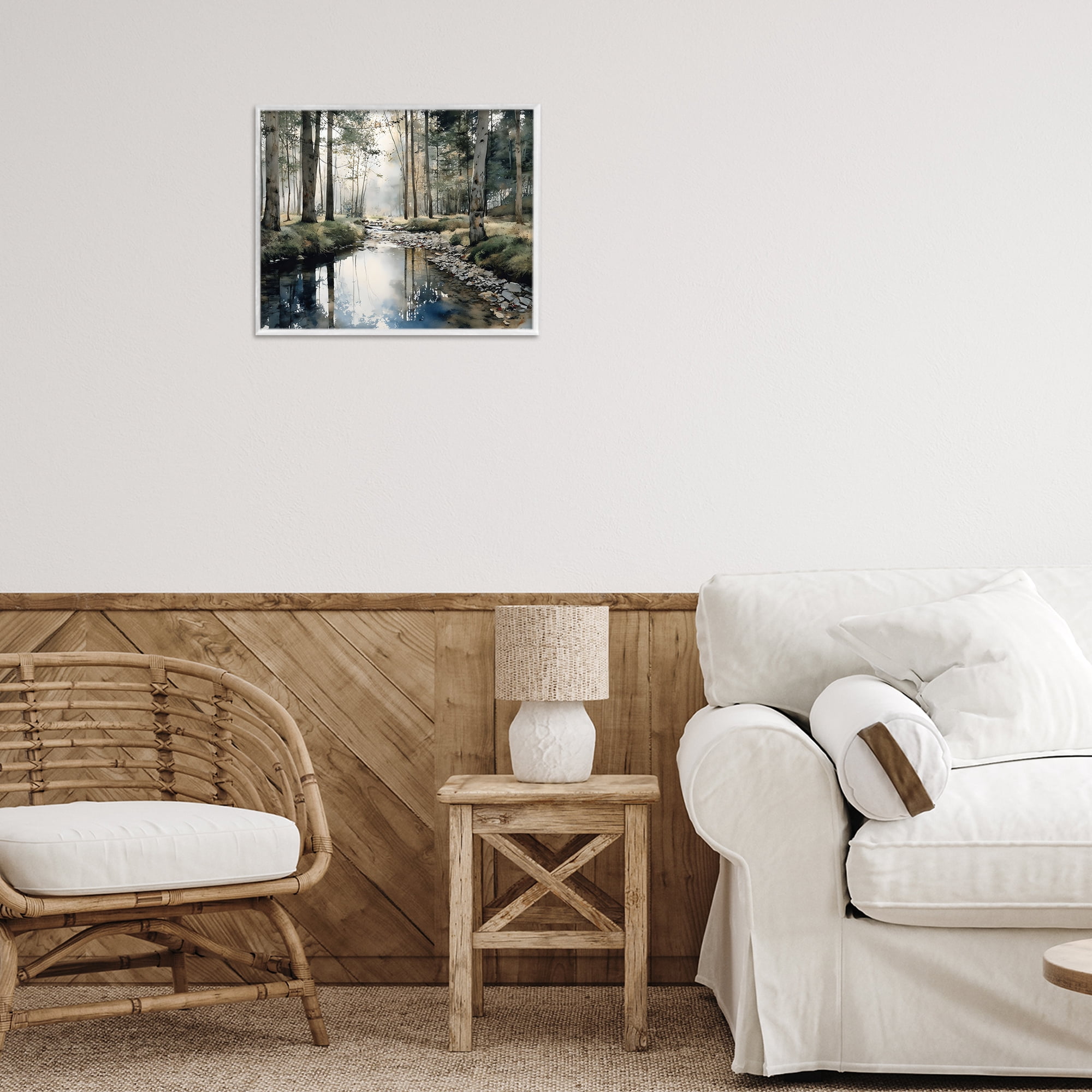 Stupell Industries Woodland Wonder Creek White Framed Giclee Art, design by Franklyn Gregory