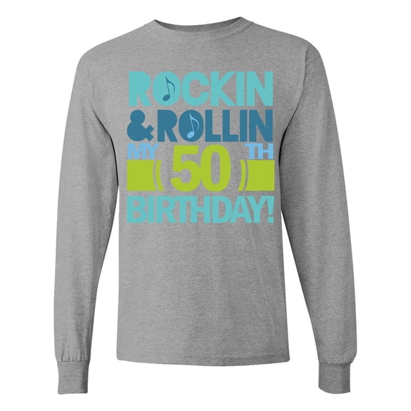Inktastic 50th Birthday Rock N Roll Long Sleeve T-Shirt