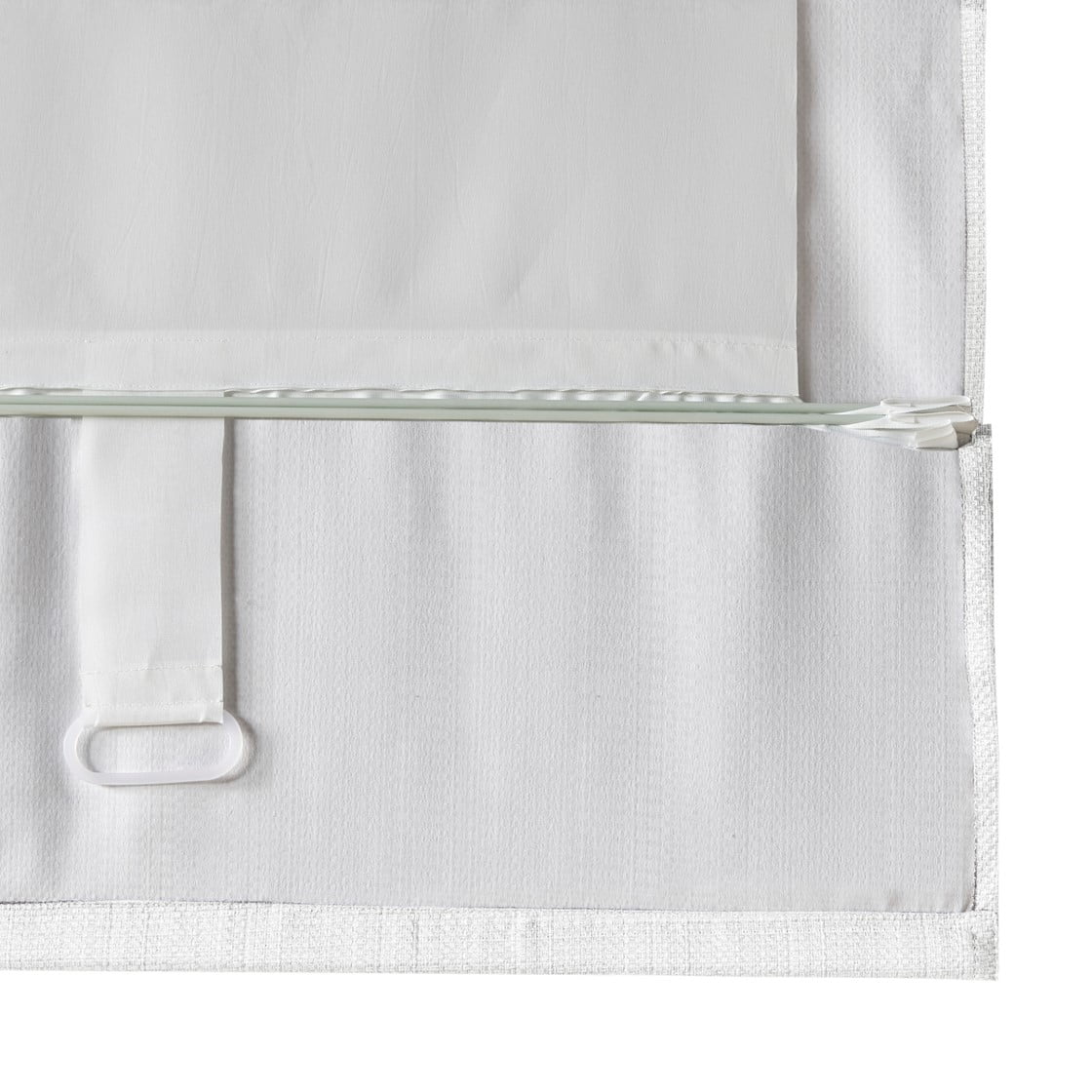MAYEERTY Basketweave Room Darkening Cordless Roman Shade, White, 64" L x 39" W