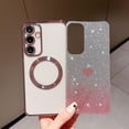 thumbnail image 4 of for Samsung Galaxy S24 Plus Case Magnetic Phone Cases [Compatible with Magsafe], Soft Luxury Gradient Glitter Cute Heart Plating Bling Shockproof Cover for Women Girls-Pink, 4 of 14