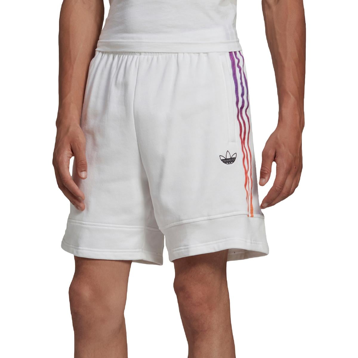 adidas Original Men\'s Ombre Stripe Foundation Sport Sweat Shorts White/Multi-Med