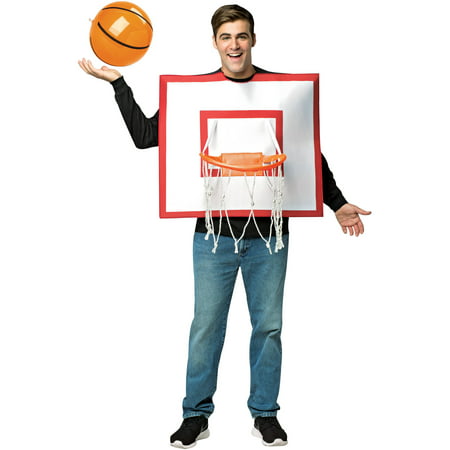 Basketball Hoop with Ball Men's Adult Halloween Costume, One Size, (40-46)