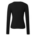 thumbnail image 6 of Summer Tops for Women Spandex Shirt Women Stretchy Shirts for Tops Spandex T Shirt Pack Women's Athletic Top T Shirts Loose Casual Casual ’ s Slim Black XL, 6 of 7