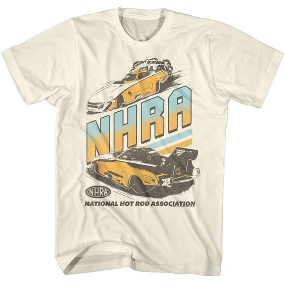 National Hot Rod Association NHRA Two Funny Cars Natural Adult T-Shirt