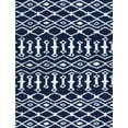 thumbnail image 3 of Jersey Shag Contemporary Geometric Navy and White Polypropylene Indoor Area Rug, 8'x10' Rectangle, 3 of 9