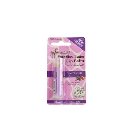 Pomegranate Lip Butter - Out Of Africa - Pure Shea Butter Lip Balm Pomegranate + Acai - 0.15 oz.