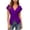 #0166-Purple, variant on Favoffer Wrap Blouse Tops Women's Short Sleeve V Neck Asymmetric Hem Shirts Fitted Casual Tunic Tops Summer Daily Going Out