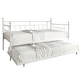 thumbnail image 2 of Castle Place Contemporary Twin Size Metal Daybed with Trundle, White, 2 of 5