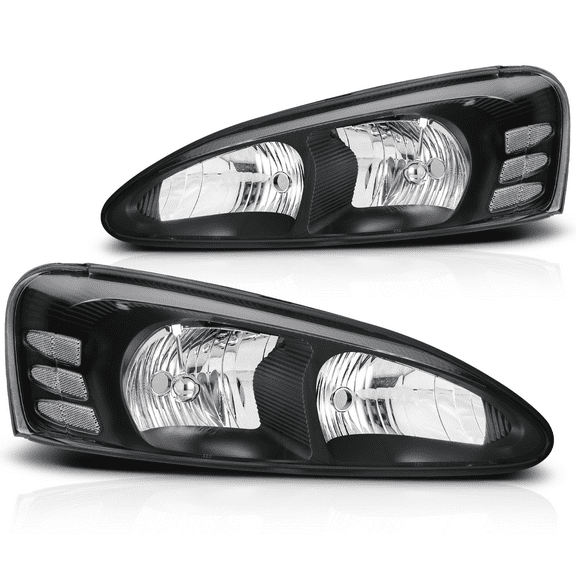Magshion Set of 2 Headlights Assembly Replacement for 2004 2005 2006 2007 2008 Pontiac Grand Prix, Black Housing Clear Lens Clear Corner