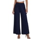 thumbnail image 2 of Pantalones de Cintura Alta con Elástico para Mujer, Estilo Informal, Holgados, de Pierna y Bolsillos. Azul L, 2 of 7