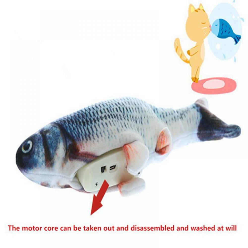  balacoo 1 Pc Realistic Fish Cat Toys Dog Toothbrush Stick  Flopping Fish Cat Toy Dog Interactive Toys Brain Toy Stuffed Toy Motion  Kitten Toy dogman Toys pet Jump Toy bite