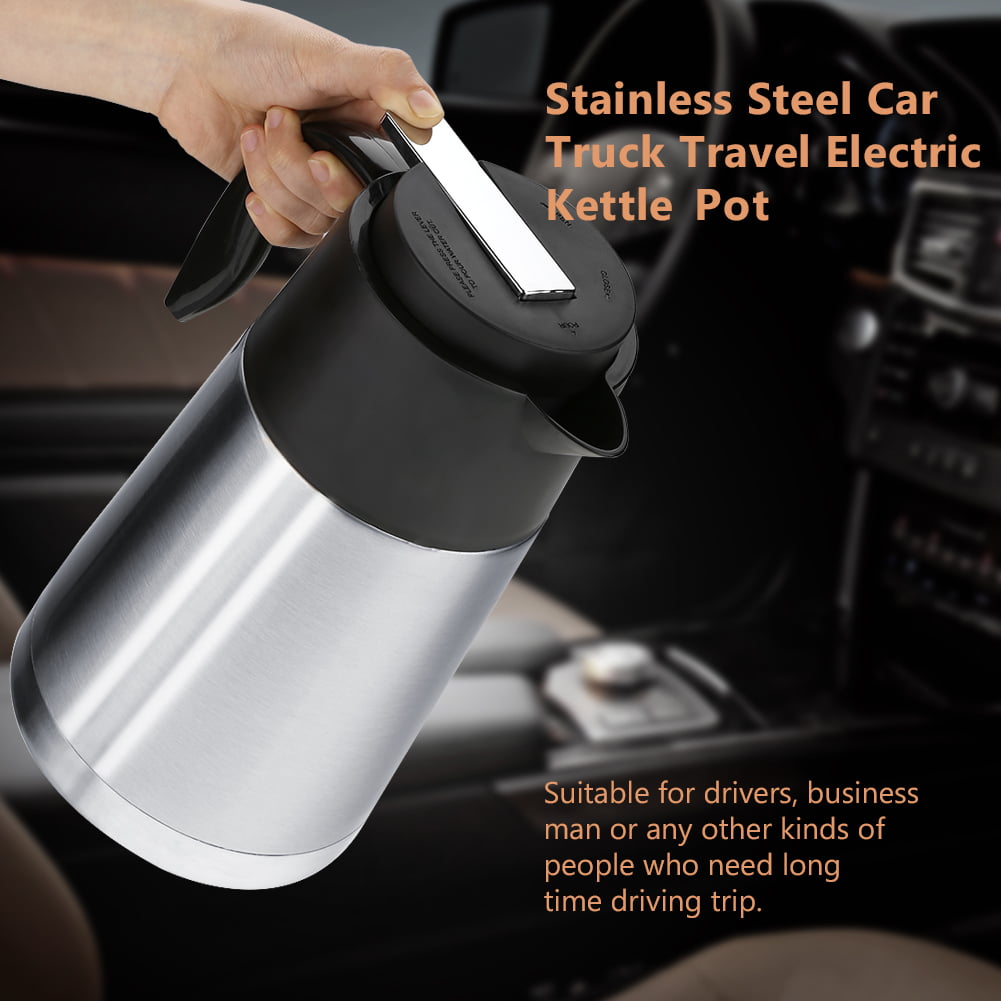 12V 1000ML Stainless Steel Electric In-Car Truck Kettle Car Travel Water Heating